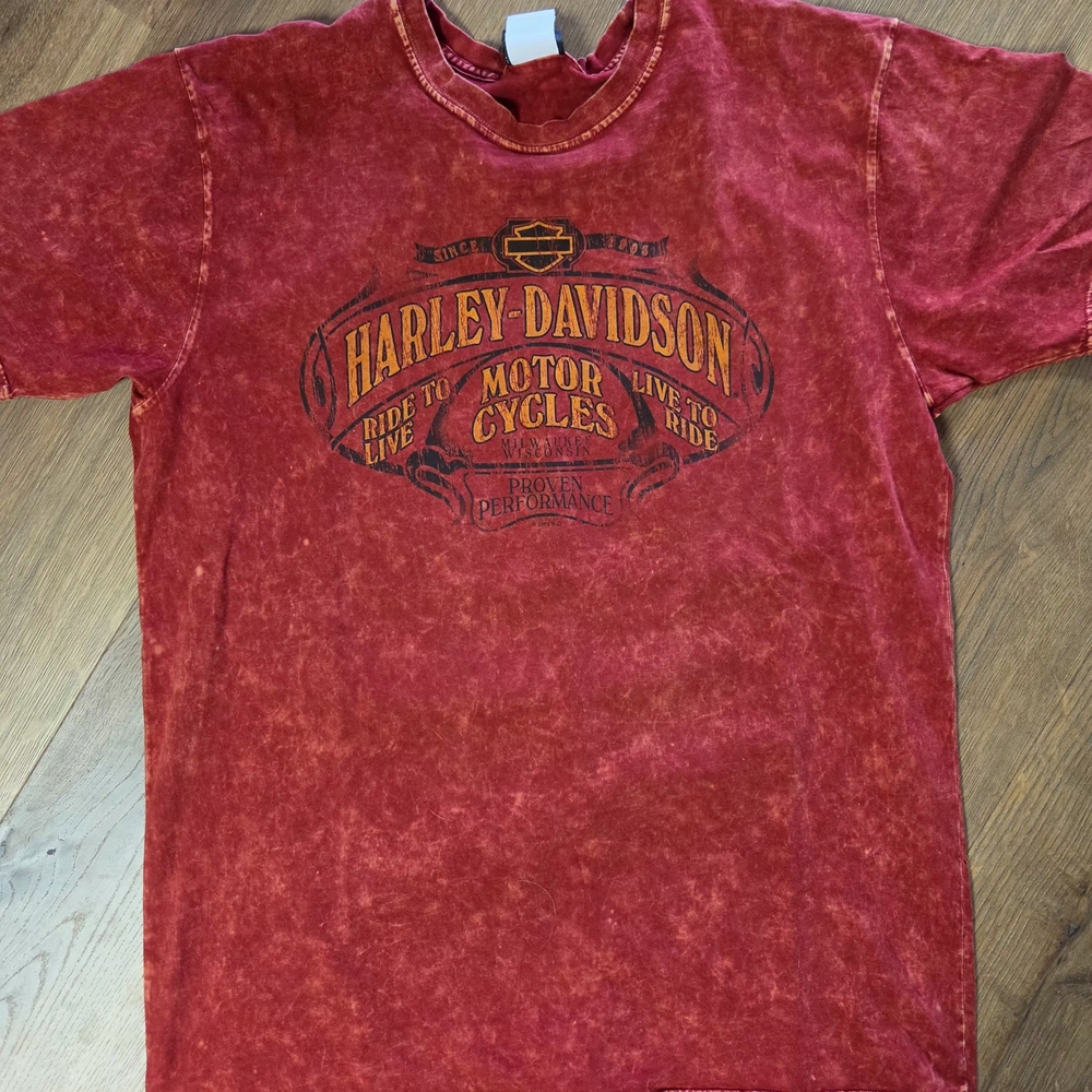 Harley-Davidson Men's Red Vintage-Style Logo T-Shirt